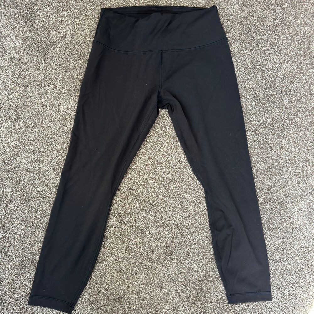 Lululemon Black High Rise Leggings 25" Graphic Studio Collab Revolution Size 12